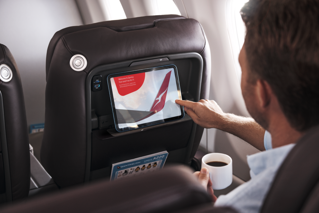 Qantas Seatback Screen Business Male